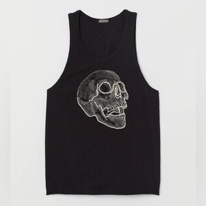 H&M Black Skull Graphic Tank Top size XL